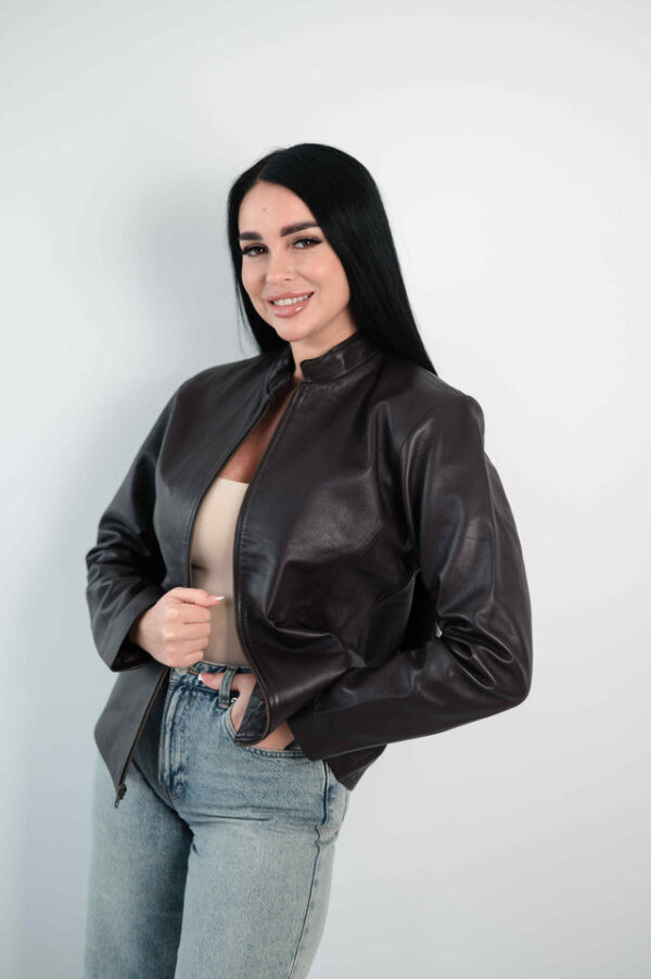 RACER BROWN LEATHER JACKET