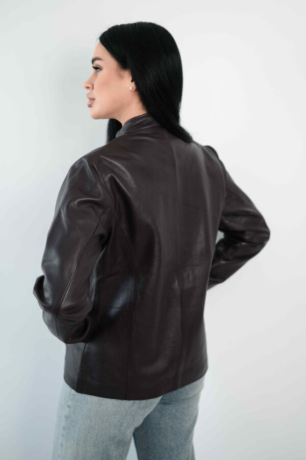 RACER BROWN LEATHER JACKET - Image 4