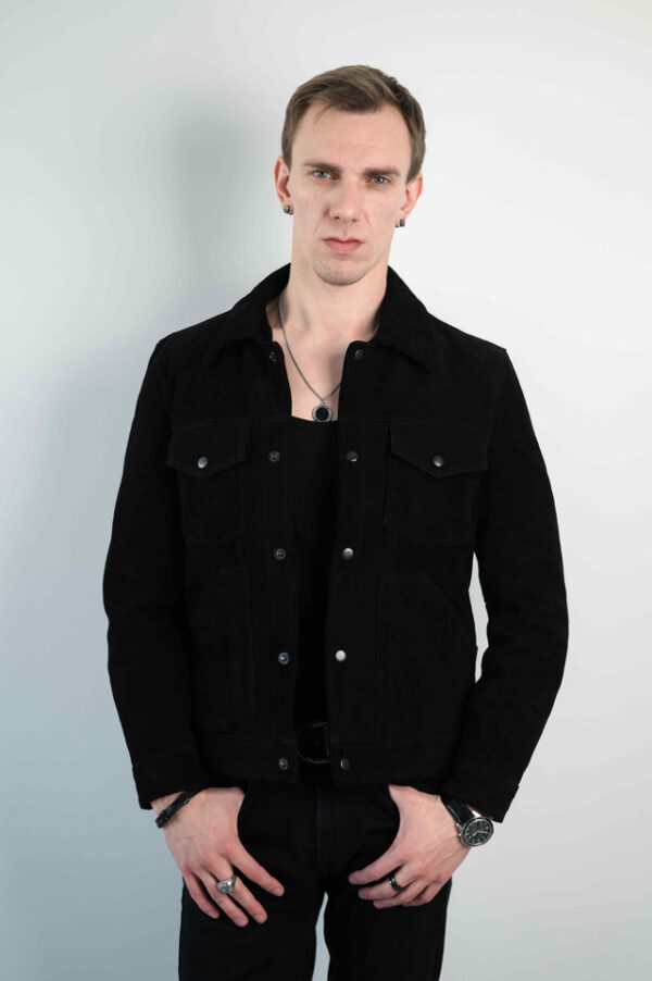 LUXURY SUEDE BLACK LEATHER JACKET