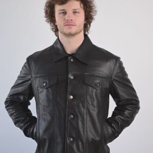 DARK BLACK TRUCKER JACKET