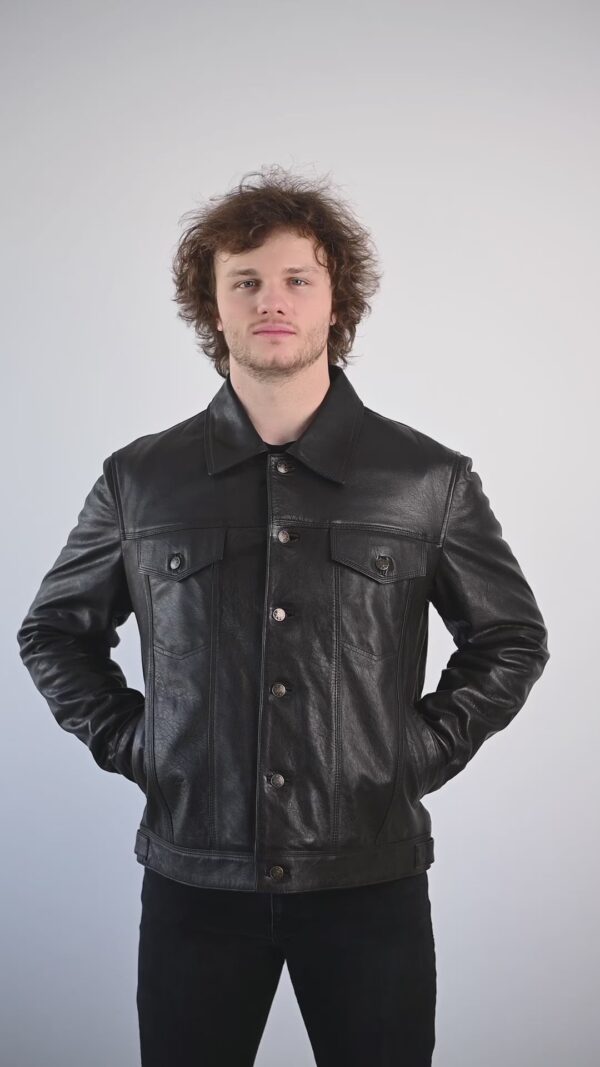 DARK BLACK TRUCKER JACKET